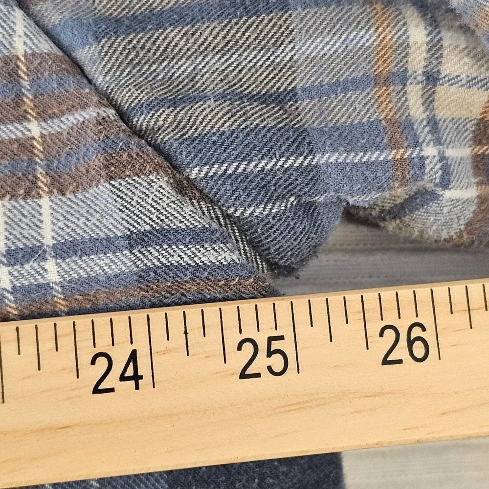 Towncraft Mens‎ XL Quilted Lined Flannel Shirt Jacket Plaid Blue Brown Cotton